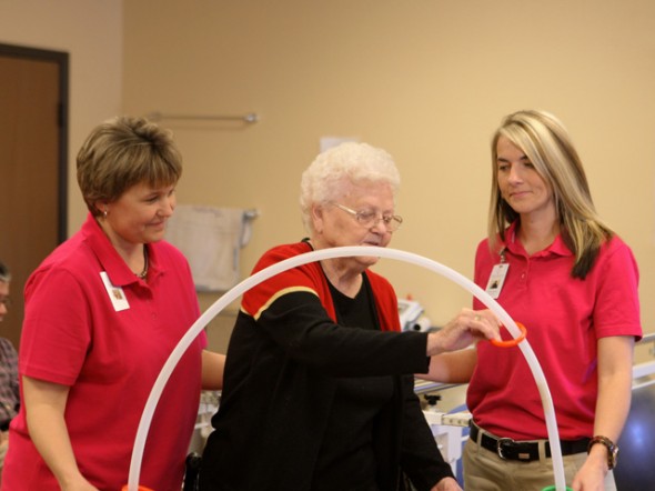 PT April Boles SLP Brittany Brown assist Ruth Morris